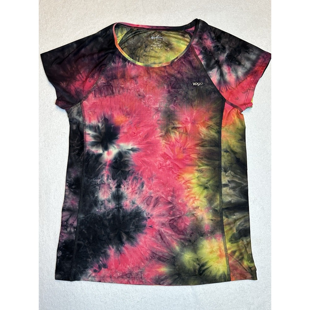 Vogo Athletica Women's Shirt Size Large Dark Tie Dye Gently Used